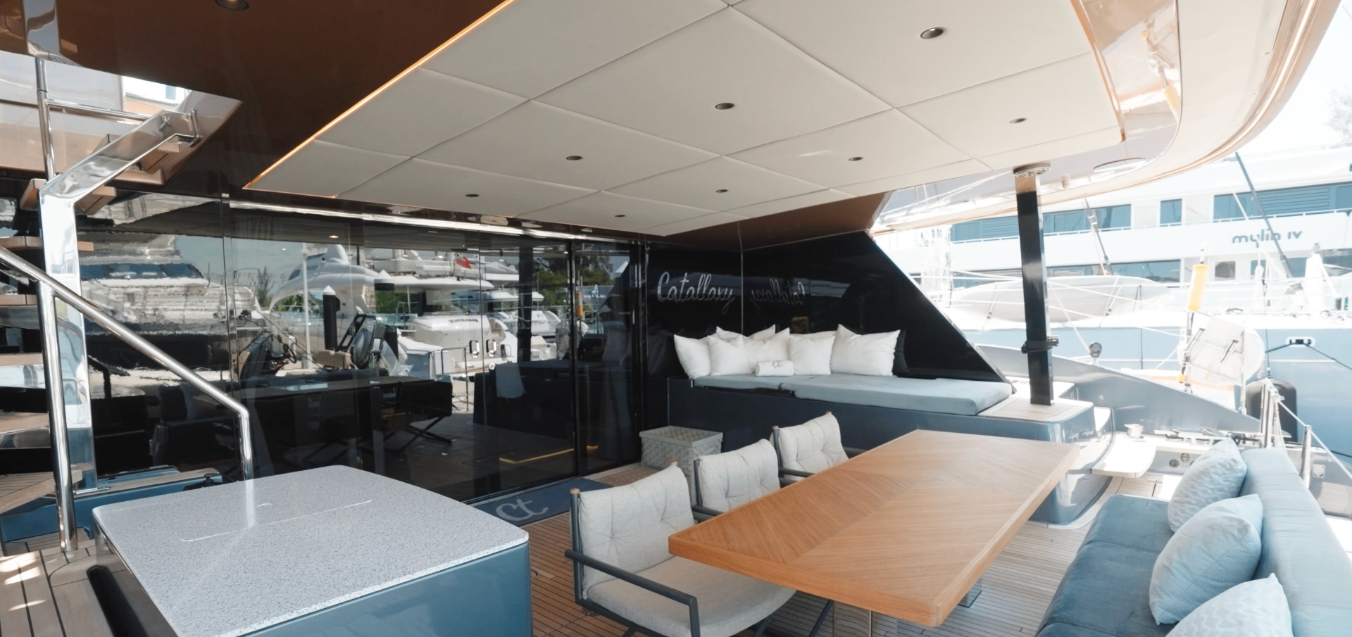 CATALLAXY aft cockpit lounge area