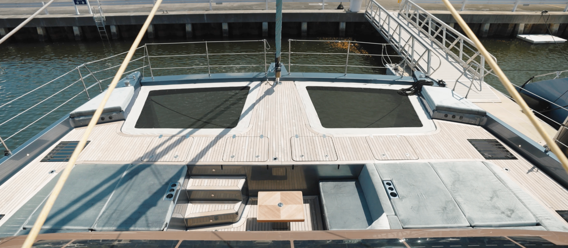 CATALLAXY foredeck with trampolines
