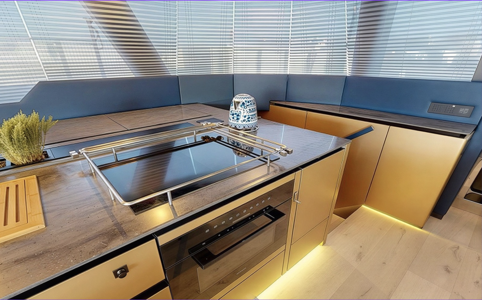 CATALLAXY galley cooktop and appliances