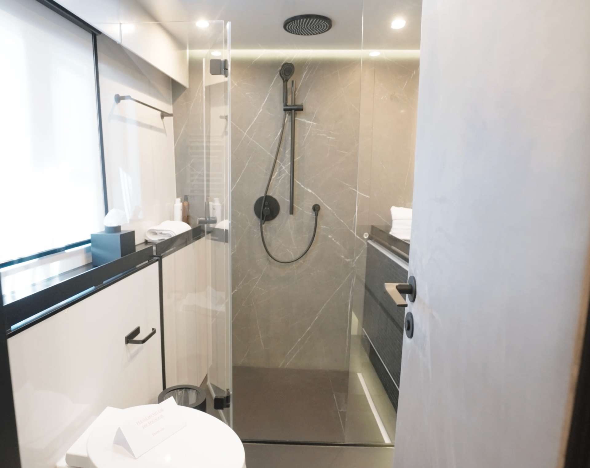 CATALLAXY en suite marble rain shower